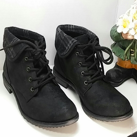 Lace Up Brown Ankle Cuff Mountain Boots sz 7.5 - Picture 2 of 8